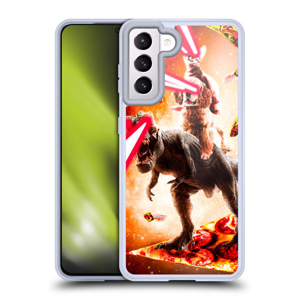 Random Galaxy Space Cat Dinosaur & Dog Lazer Eye Soft Gel Case for Samsung Galaxy S21 5G