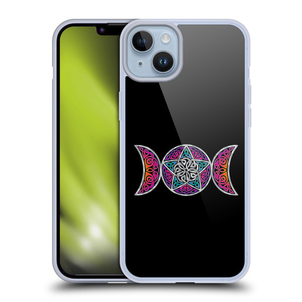 Beth Wilson Celtic Knot Stars Pagan Triple Moon Soft Gel Case for Apple iPhone 14 Plus