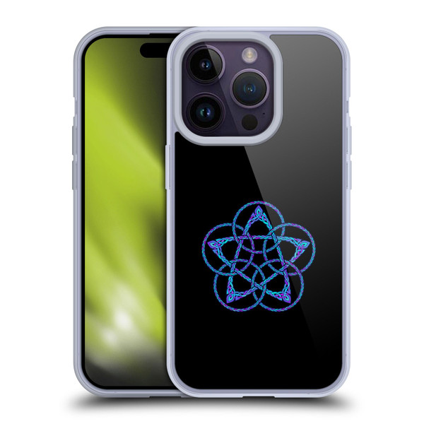 Beth Wilson Celtic Knot Stars Blue & Purple Circles Soft Gel Case for Apple iPhone 14 Pro