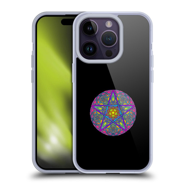 Beth Wilson Celtic Knot Stars Pagan Wicca Pentacle Soft Gel Case for Apple iPhone 14 Pro