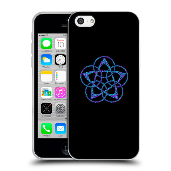 Beth Wilson Celtic Knot Stars Blue & Purple Circles Soft Gel Case for Apple iPhone 5c