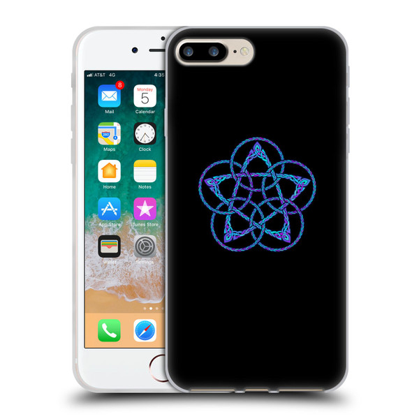 Beth Wilson Celtic Knot Stars Blue & Purple Circles Soft Gel Case for Apple iPhone 7 Plus / iPhone 8 Plus