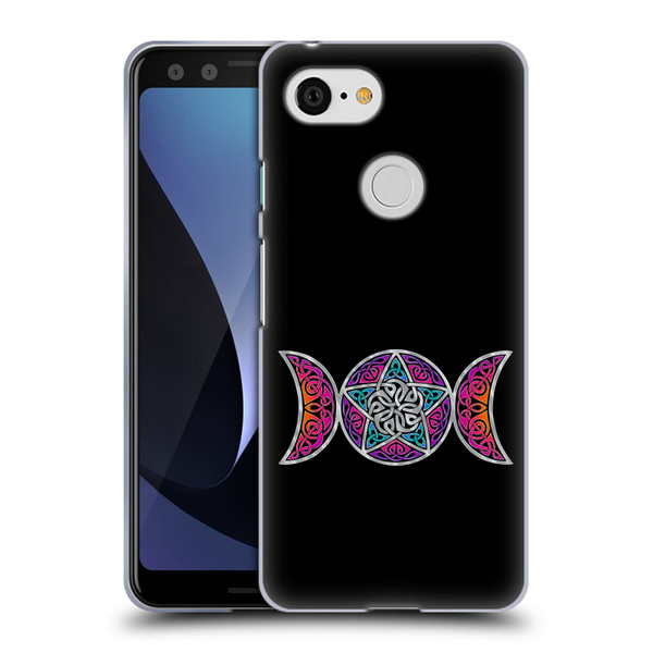 Beth Wilson Celtic Knot Stars Pagan Triple Moon Soft Gel Case for Google Pixel 3
