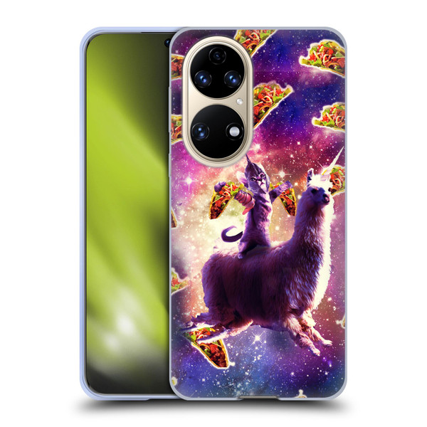 Random Galaxy Space Llama Warrior Cat & Tacos Soft Gel Case for Huawei P50