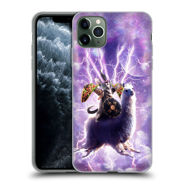 Random Galaxy Space Llama Lazer Cat & Tacos Soft Gel Case for Apple iPhone 11 Pro Max