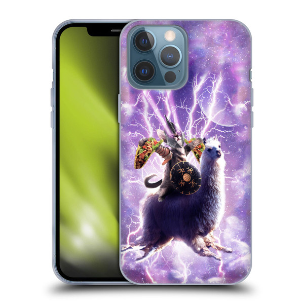 Random Galaxy Space Llama Lazer Cat & Tacos Soft Gel Case for Apple iPhone 13 Pro Max