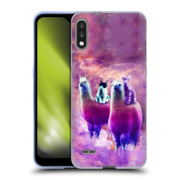 Random Galaxy Space Llama Kitty & Cat Soft Gel Case for LG K22