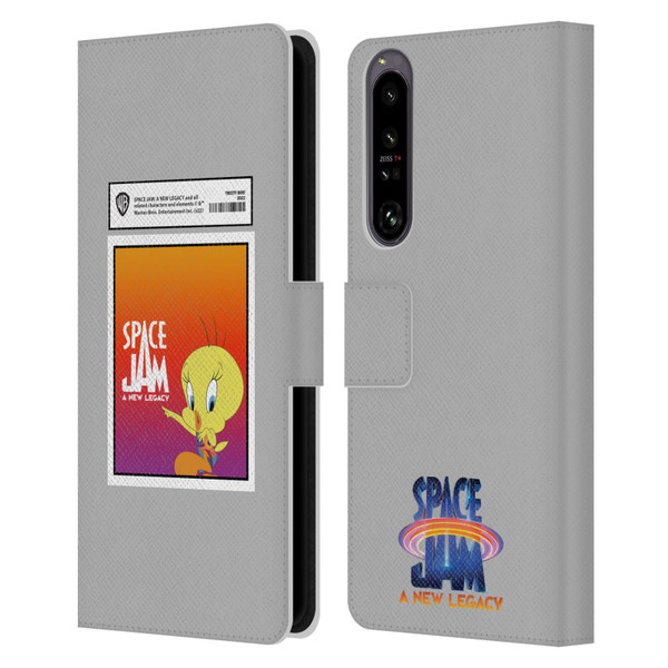 Space Jam: A New Legacy Graphics Tweety Bird Card Leather Book Wallet Case Cover For Sony Xperia 1 IV