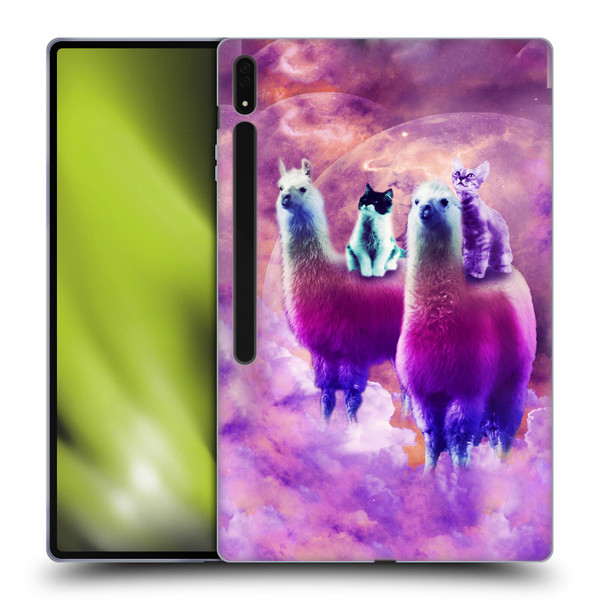 Random Galaxy Space Llama Kitty & Cat Soft Gel Case for Samsung Galaxy Tab S8 Ultra