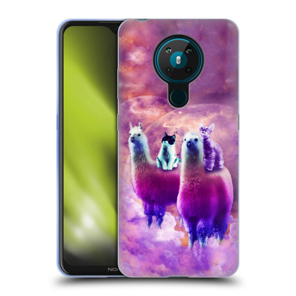 Random Galaxy Space Llama Kitty & Cat Soft Gel Case for Nokia 5.3