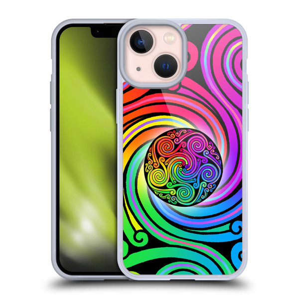 Beth Wilson Rainbow Celtic Knots Spirals Soft Gel Case for Apple iPhone 13 Mini