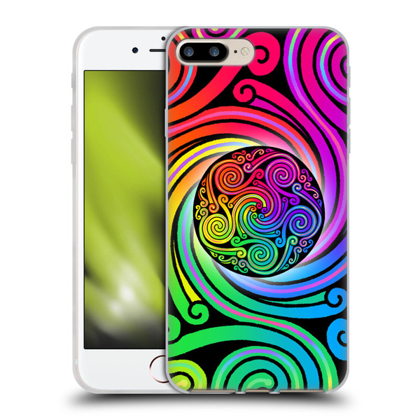 Beth Wilson Rainbow Celtic Knots Spirals Soft Gel Case for Apple iPhone 7 Plus / iPhone 8 Plus