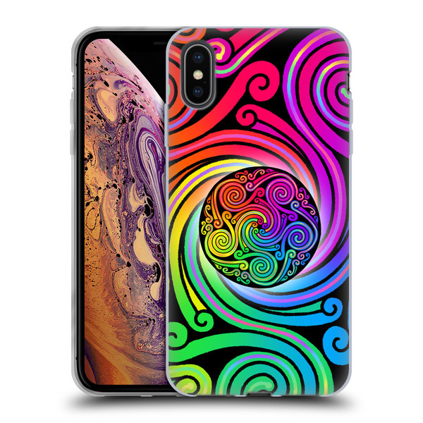 Beth Wilson Rainbow Celtic Knots Spirals Soft Gel Case for Apple iPhone XS Max