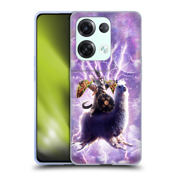 Random Galaxy Space Llama Lazer Cat & Tacos Soft Gel Case for OPPO Reno8 Pro