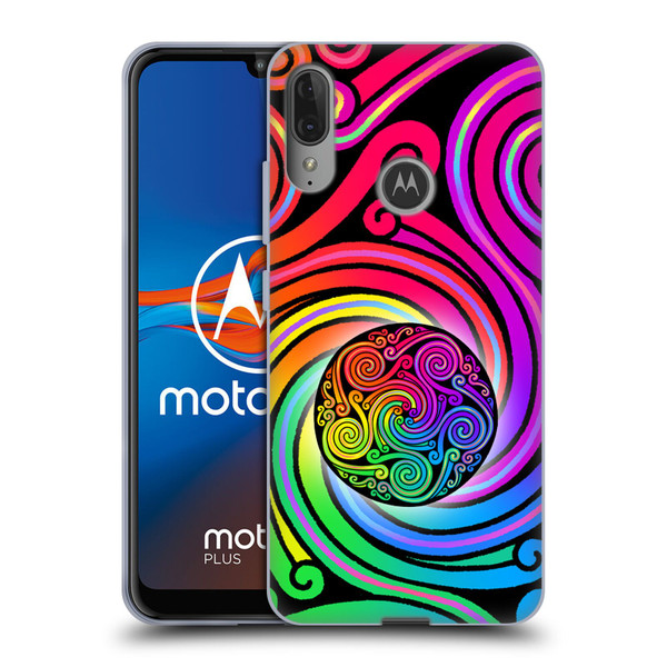 Beth Wilson Rainbow Celtic Knots Spirals Soft Gel Case for Motorola Moto E6 Plus