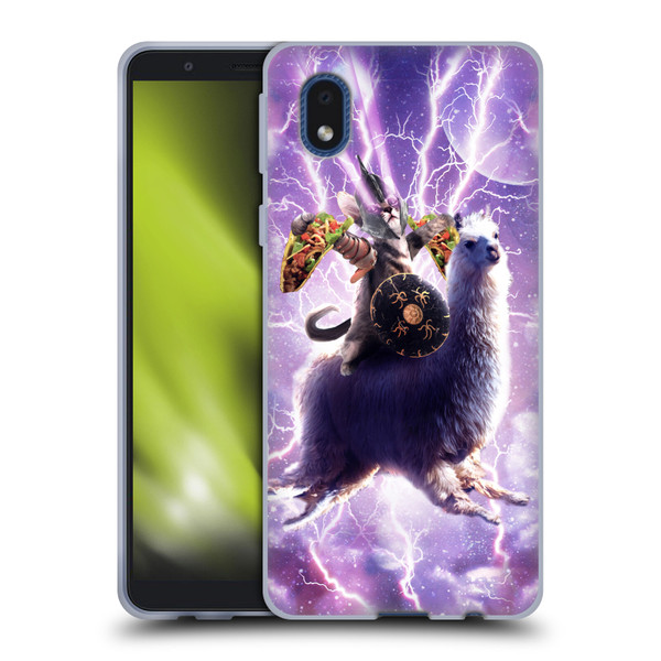 Random Galaxy Space Llama Lazer Cat & Tacos Soft Gel Case for Samsung Galaxy A01 Core (2020)