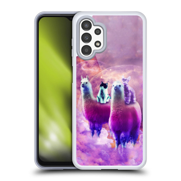 Random Galaxy Space Llama Kitty & Cat Soft Gel Case for Samsung Galaxy A13 (2022)