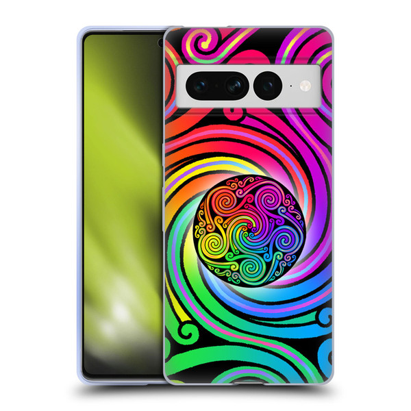 Beth Wilson Rainbow Celtic Knots Spirals Soft Gel Case for Google Pixel 7 Pro