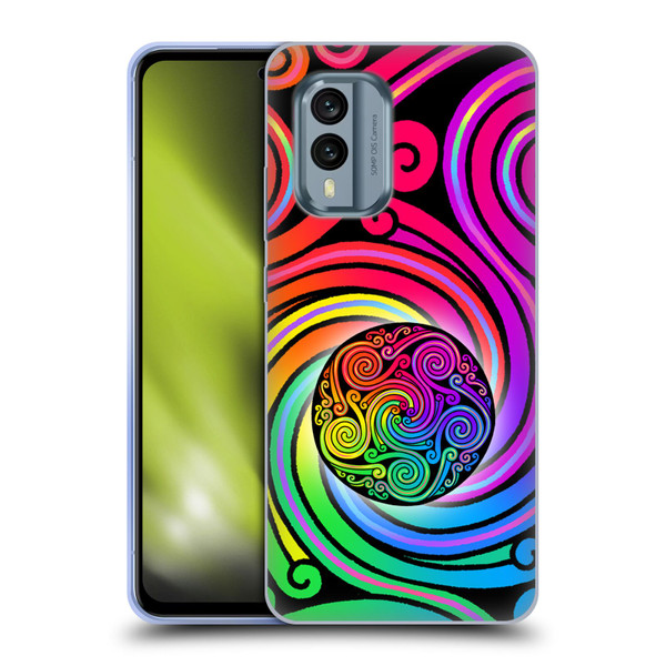 Beth Wilson Rainbow Celtic Knots Spirals Soft Gel Case for Nokia X30