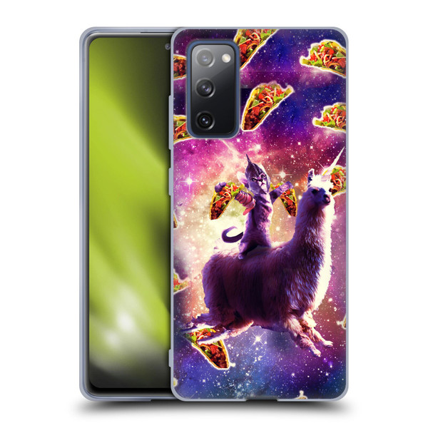 Random Galaxy Space Llama Warrior Cat & Tacos Soft Gel Case for Samsung Galaxy S20 FE / 5G