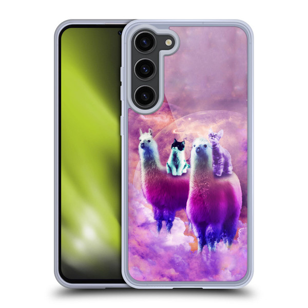 Random Galaxy Space Llama Kitty & Cat Soft Gel Case for Samsung Galaxy S23+ 5G