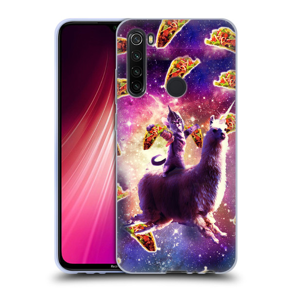 Random Galaxy Space Llama Warrior Cat & Tacos Soft Gel Case for Xiaomi Redmi Note 8T