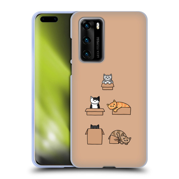 Beth Wilson Doodle Cats 2 Boxes Soft Gel Case for Huawei P40 5G