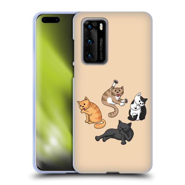 Beth Wilson Doodle Cats 2 Washing Time Soft Gel Case for Huawei P40 5G