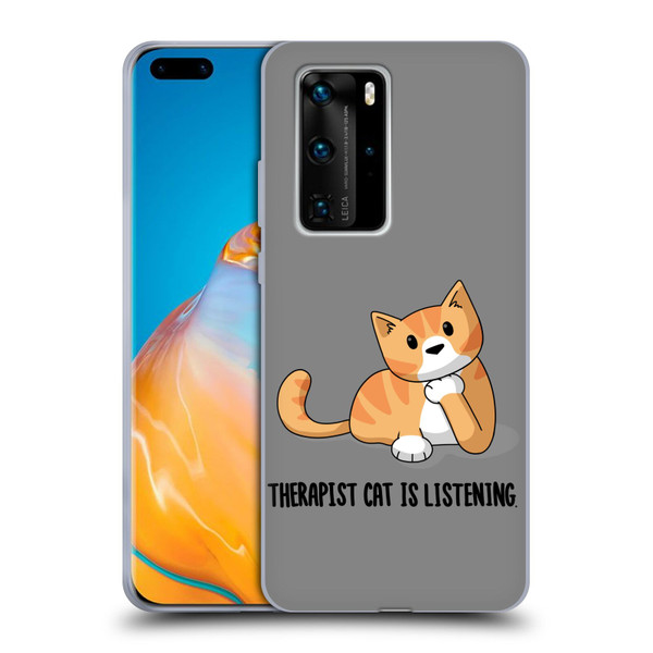 Beth Wilson Doodle Cats 2 Therapist Soft Gel Case for Huawei P40 Pro / P40 Pro Plus 5G