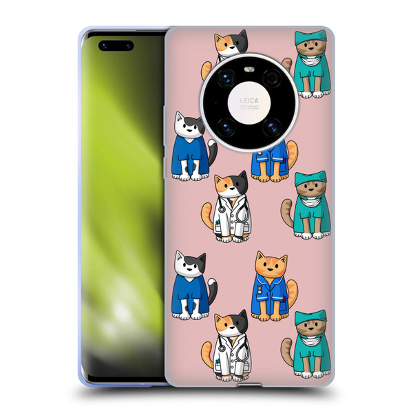 Beth Wilson Doodle Cats 2 Professionals Soft Gel Case for Huawei Mate 40 Pro 5G