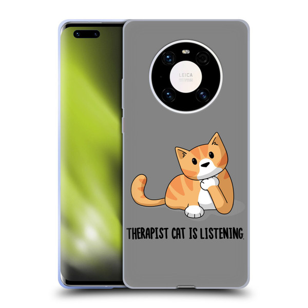Beth Wilson Doodle Cats 2 Therapist Soft Gel Case for Huawei Mate 40 Pro 5G