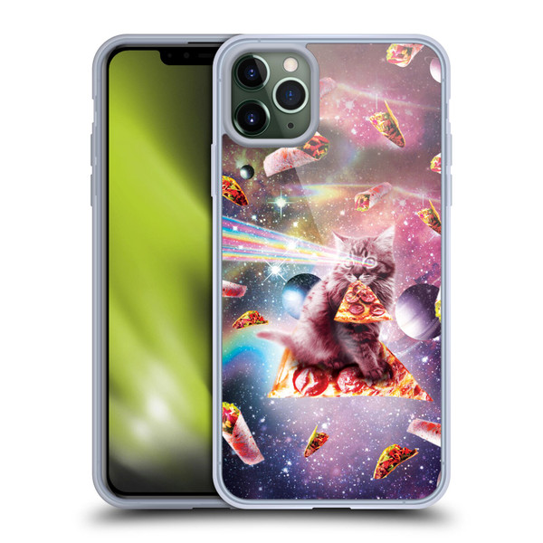 Random Galaxy Space Pizza Ride Outer Space Lazer Cat Soft Gel Case for Apple iPhone 11 Pro Max