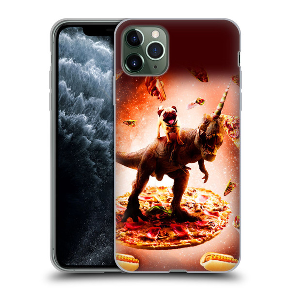 Random Galaxy Space Pizza Ride Pug & Dinosaur Unicorn Soft Gel Case for Apple iPhone 11 Pro Max
