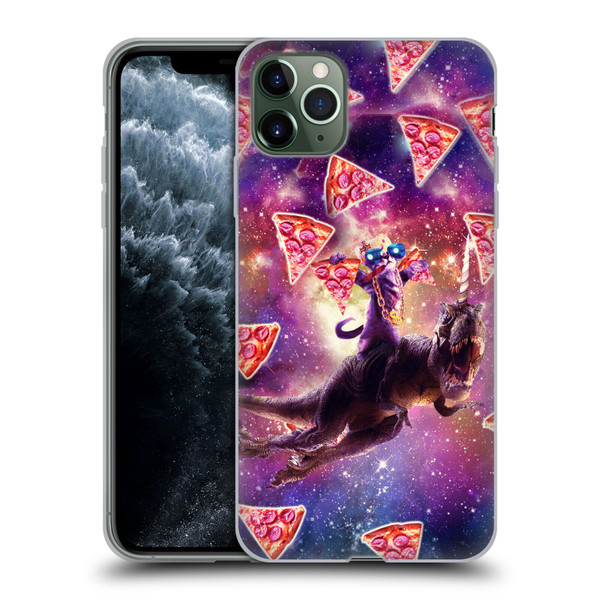 Random Galaxy Space Pizza Ride Thug Cat & Dinosaur Unicorn Soft Gel Case for Apple iPhone 11 Pro Max