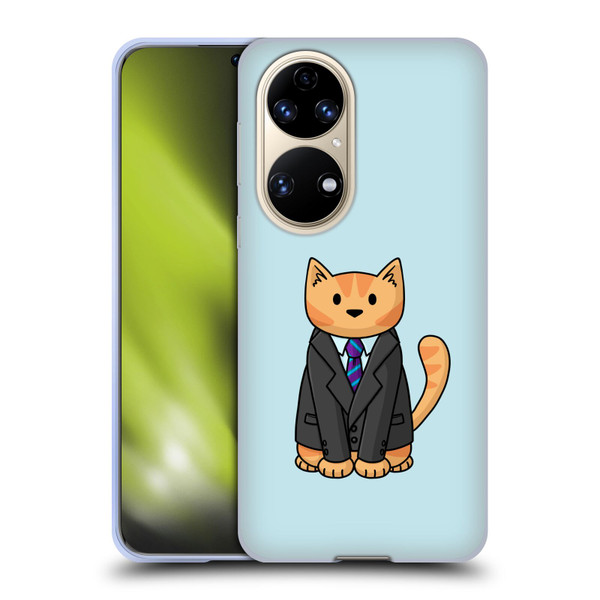 Beth Wilson Doodle Cats 2 Business Suit Soft Gel Case for Huawei P50
