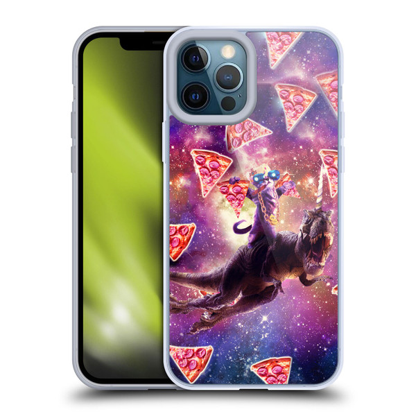 Random Galaxy Space Pizza Ride Thug Cat & Dinosaur Unicorn Soft Gel Case for Apple iPhone 12 Pro Max