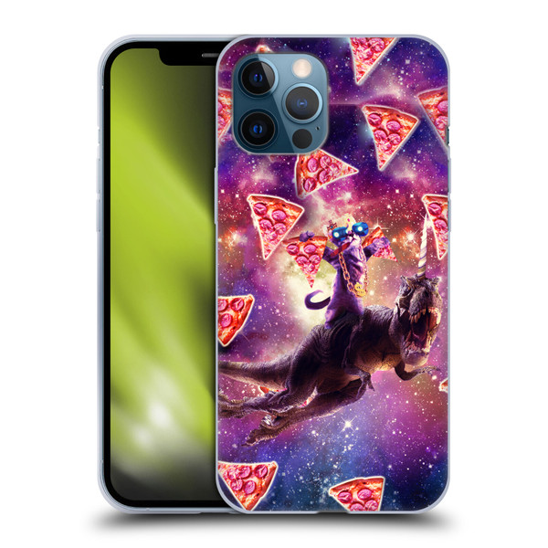 Random Galaxy Space Pizza Ride Thug Cat & Dinosaur Unicorn Soft Gel Case for Apple iPhone 12 Pro Max