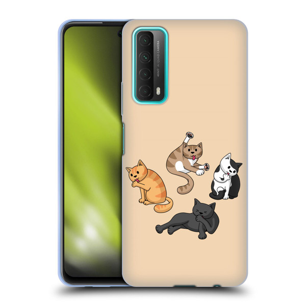 Beth Wilson Doodle Cats 2 Washing Time Soft Gel Case for Huawei P Smart (2021)