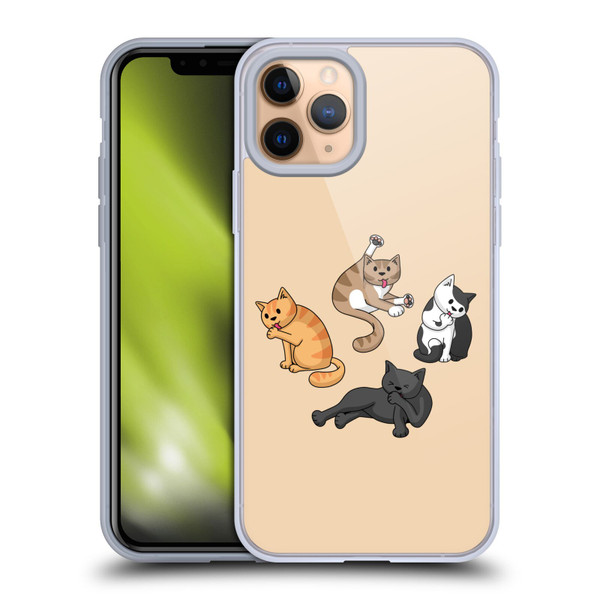 Beth Wilson Doodle Cats 2 Washing Time Soft Gel Case for Apple iPhone 11 Pro