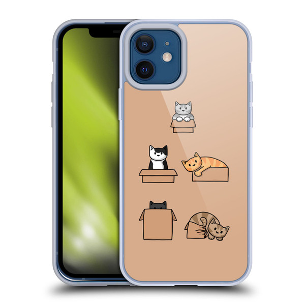Beth Wilson Doodle Cats 2 Boxes Soft Gel Case for Apple iPhone 12 / iPhone 12 Pro