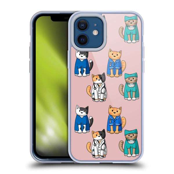 Beth Wilson Doodle Cats 2 Professionals Soft Gel Case for Apple iPhone 12 / iPhone 12 Pro
