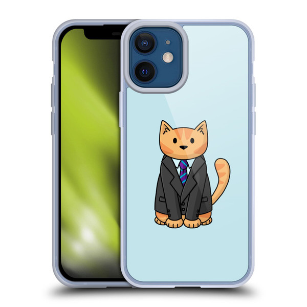 Beth Wilson Doodle Cats 2 Business Suit Soft Gel Case for Apple iPhone 12 Mini