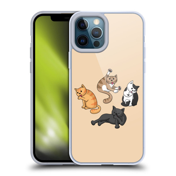 Beth Wilson Doodle Cats 2 Washing Time Soft Gel Case for Apple iPhone 12 Pro Max