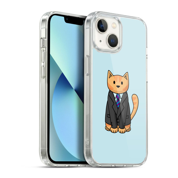 Beth Wilson Doodle Cats 2 Business Suit Soft Gel Case for Apple iPhone 13