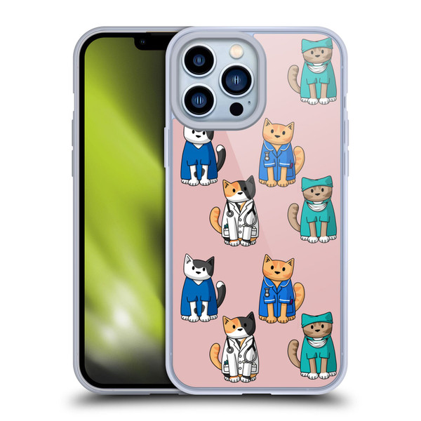 Beth Wilson Doodle Cats 2 Professionals Soft Gel Case for Apple iPhone 13 Pro Max