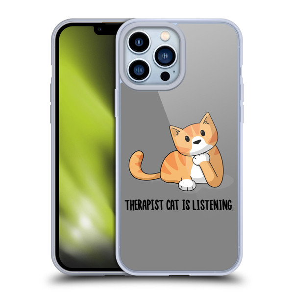 Beth Wilson Doodle Cats 2 Therapist Soft Gel Case for Apple iPhone 13 Pro Max