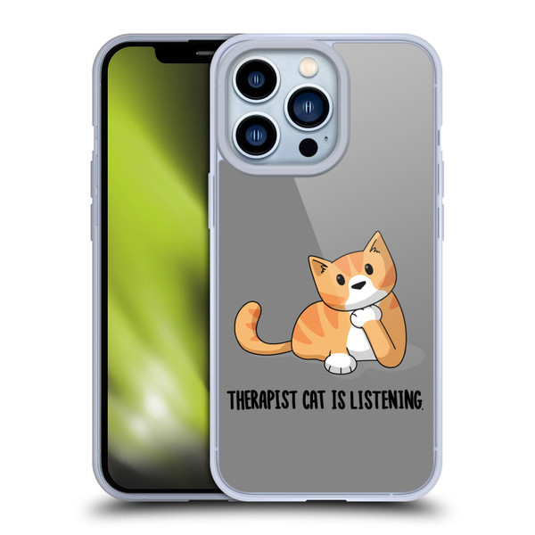 Beth Wilson Doodle Cats 2 Therapist Soft Gel Case for Apple iPhone 13 Pro