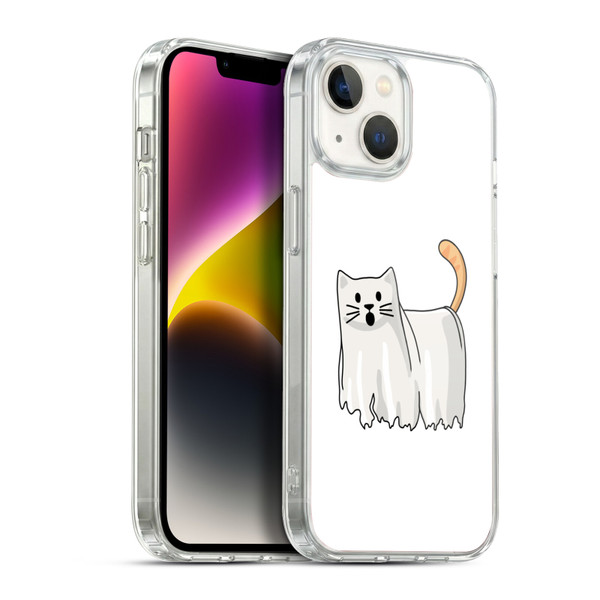 Beth Wilson Doodle Cats 2 Halloween Ghost Soft Gel Case for Apple iPhone 14