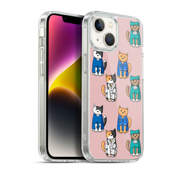 Beth Wilson Doodle Cats 2 Professionals Soft Gel Case for Apple iPhone 14