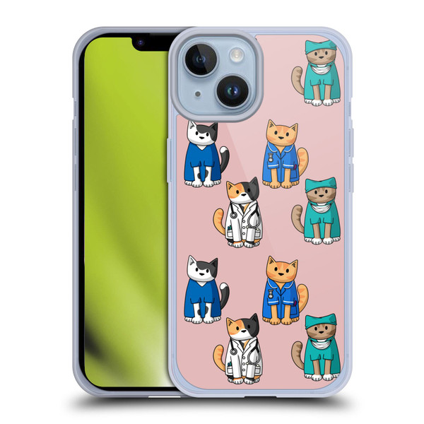 Beth Wilson Doodle Cats 2 Professionals Soft Gel Case for Apple iPhone 14